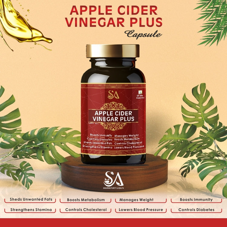 Sire Ayurveda APPLE CIDER VINEGAR PLUS Weight Loss, Control Diabetes, Cholesterol, Boosts Immunity, Stamina Capsules (60) Apple Cider Vinegar For Weight Loss