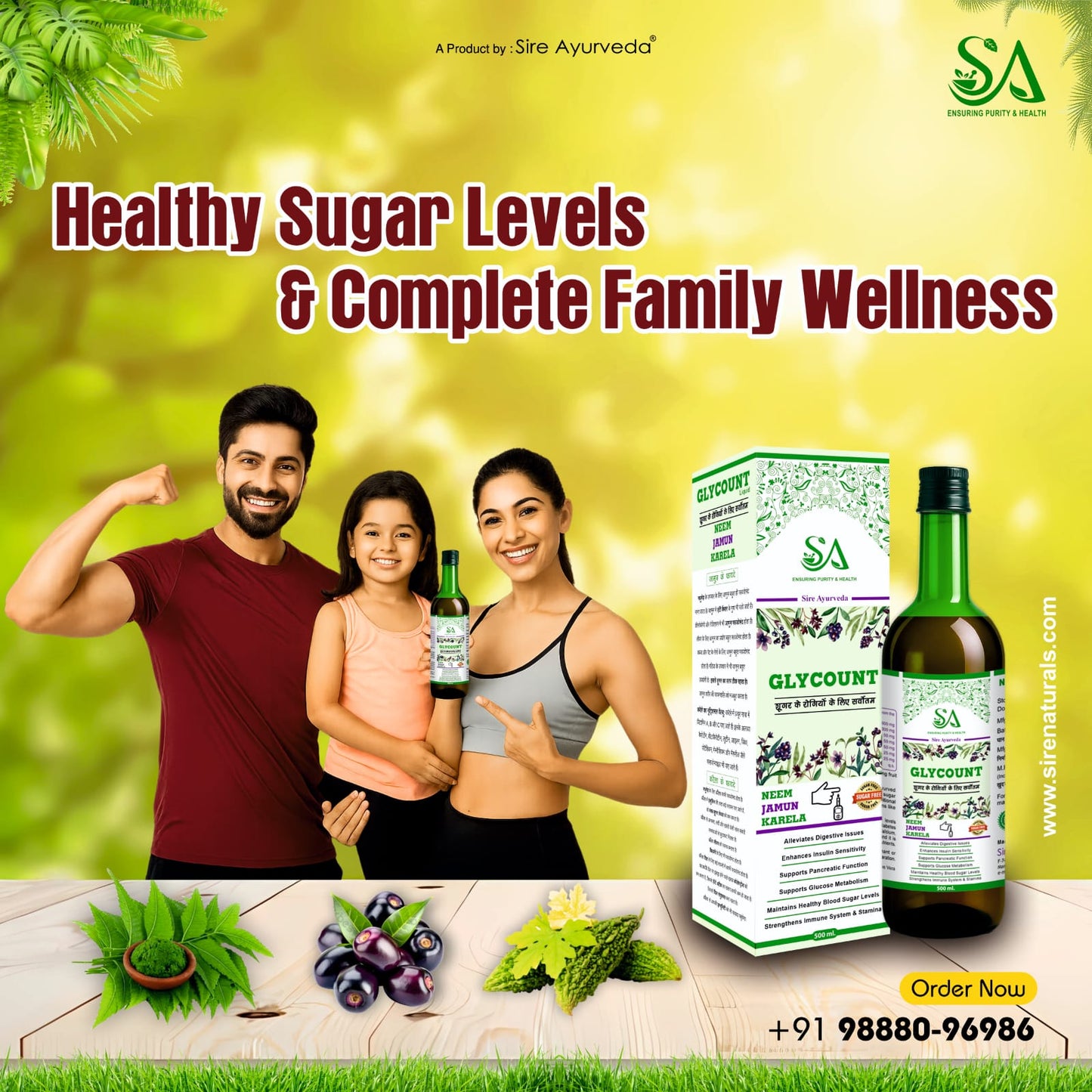 Glycount Syrup – Neem, Jamun & Karela Ayurvedic Sugar Control Tonic (500ml)