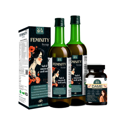 🌸 Sire Feminity & Dame Combo – Complete Women’s Wellness Support (Ayurvedic Syrup + Capsules)