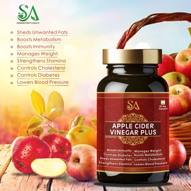 Sire Ayurveda APPLE CIDER VINEGAR PLUS Weight Loss, Control Diabetes, Cholesterol, Boosts Immunity, Stamina Capsules (60) Apple Cider Vinegar For Weight Loss