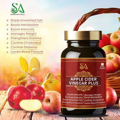 Sire Ayurveda APPLE CIDER VINEGAR PLUS Weight Loss, Control Diabetes, Cholesterol, Boosts Immunity, Stamina Capsules (60) Apple Cider Vinegar For Weight Loss