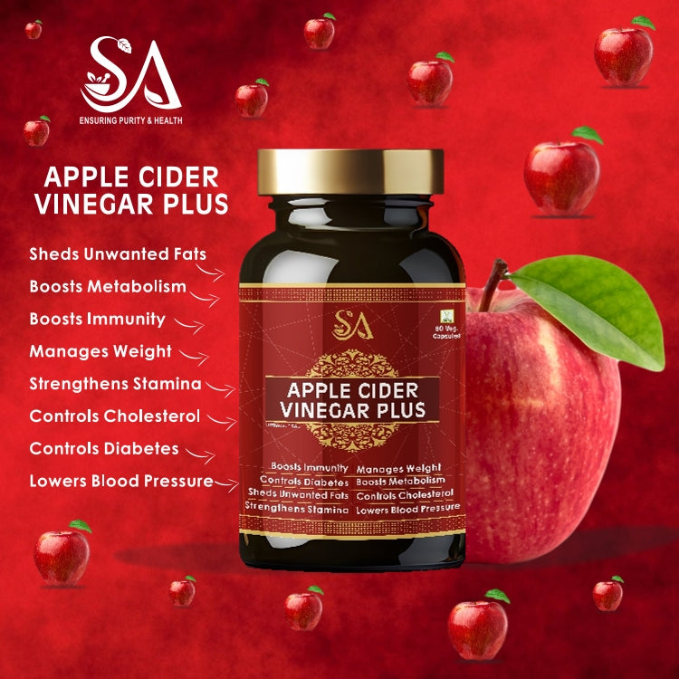 Sire Ayurveda APPLE CIDER VINEGAR PLUS Weight Loss, Control Diabetes, Cholesterol, Boosts Immunity, Stamina Capsules (60) Apple Cider Vinegar For Weight Loss