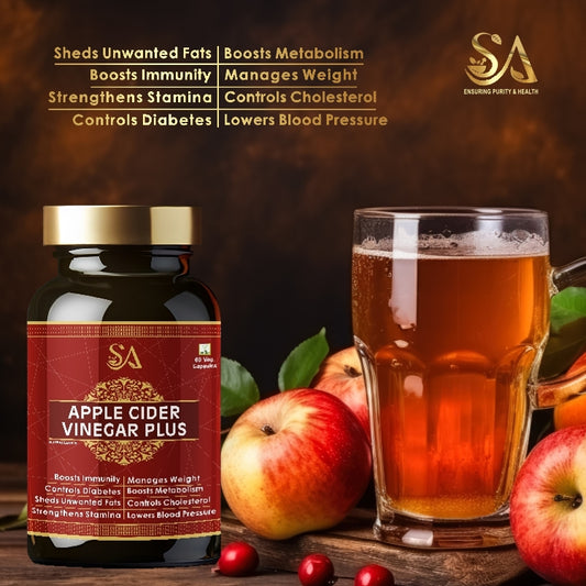 Sire Ayurveda APPLE CIDER VINEGAR PLUS Weight Loss, Control Diabetes, Cholesterol, Boosts Immunity, Stamina Capsules (60) Apple Cider Vinegar For Weight Loss