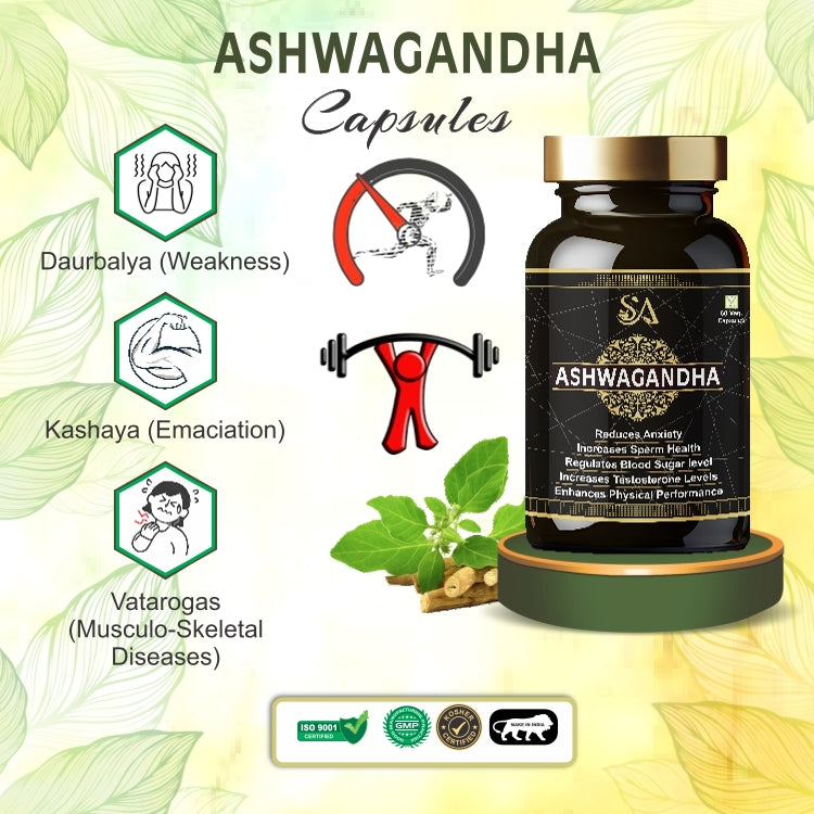 ASHWAGANDHA(Helps in Stress Management, Improve Energy and Stamina, Improves Strength & Energy, General Wellness)