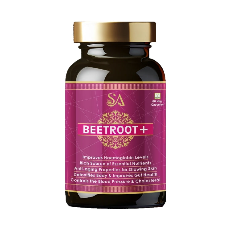 Sire Ayurveda Beetroot(Capsules Iron Supplement, Increases Hemoglobin, Ideal for Sensitive Stomachs - Non-Constipating, Red Blood Cell Supplement, 60 Capsules)