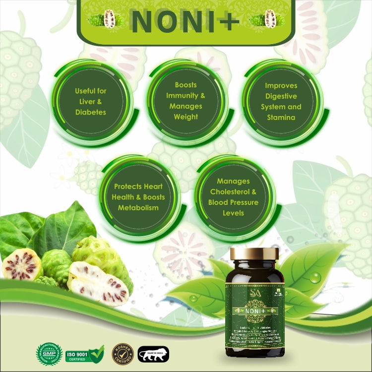 NONI+ Capsules – Ayurvedic Liver Care, Immunity & Diabetes Support (60 Veg Capsules) | Sire Ayurveda