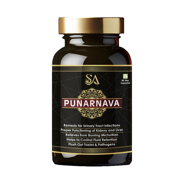 PUNARNAVA Capsules| Good Gut Health & Healthy Appetite| Heart and Urinary Health|UTI|Kidney|Liver|Fluid retention| – 60 Veg capsules| MEN HEALTH WELLBEING