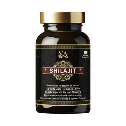 Shilajit Original - 60 Veg Capsules Stamina & Reproductive Health Support,Improve Immunity