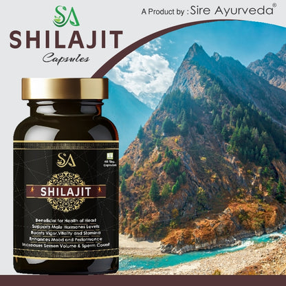 Shilajit Original - 60 Veg Capsules Stamina & Reproductive Health Support,Improve Immunity