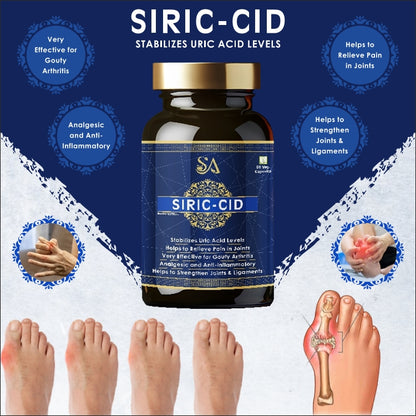 Sire Ayurveda SIRIC-CID(Stabilize uric acid level, Rejuvenates joints, Alleviates joint pains, No Side Effect, Ayurvedic For Healthy and Long Life)