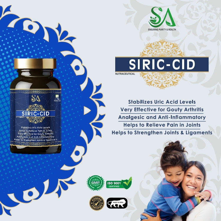 Sire Ayurveda SIRIC-CID(Stabilize uric acid level, Rejuvenates joints, Alleviates joint pains, No Side Effect, Ayurvedic For Healthy and Long Life)