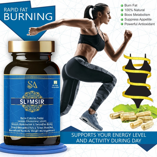 Sire Ayurveda SLIMSIR Beneficial for body weight management, Boost metabolism, Detoxifies body, Unwanted fat, Burns caloriescapsules(60)