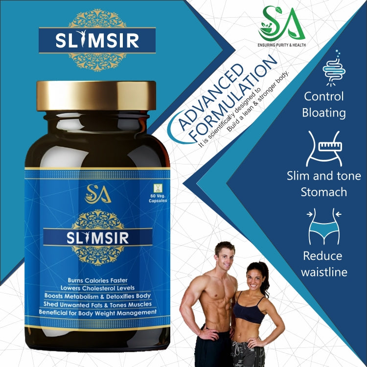 Sire Ayurveda SLIMSIR Beneficial for body weight management, Boost metabolism, Detoxifies body, Unwanted fat, Burns caloriescapsules(60)