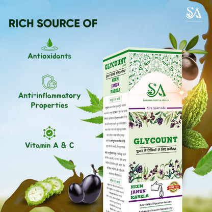 Glycount Syrup – Neem, Jamun & Karela Ayurvedic Sugar Control Tonic (500ml)